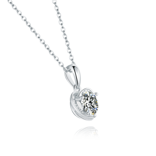 Popular Luxury 925 Sterling Silver Moissanite Diamond Heart Shape Pendant Engagement Large Diamond Wedding Party Women Necklace